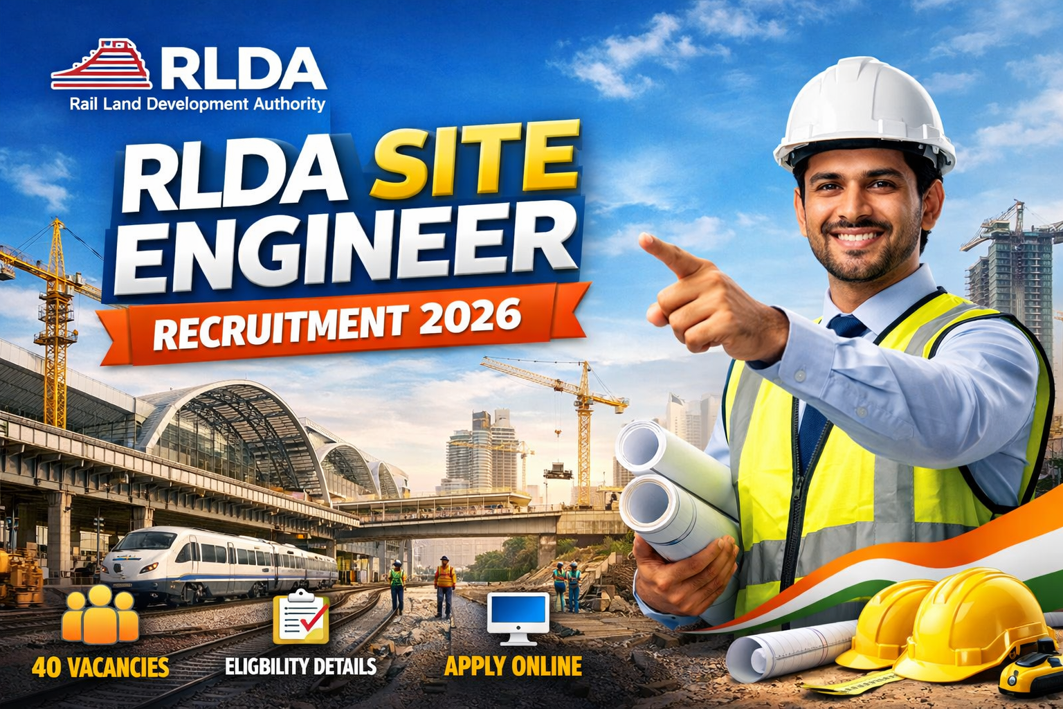  RLDA Site Engineer Recruitment 2026  Apply Online for 40 Civil Engineering Posts
